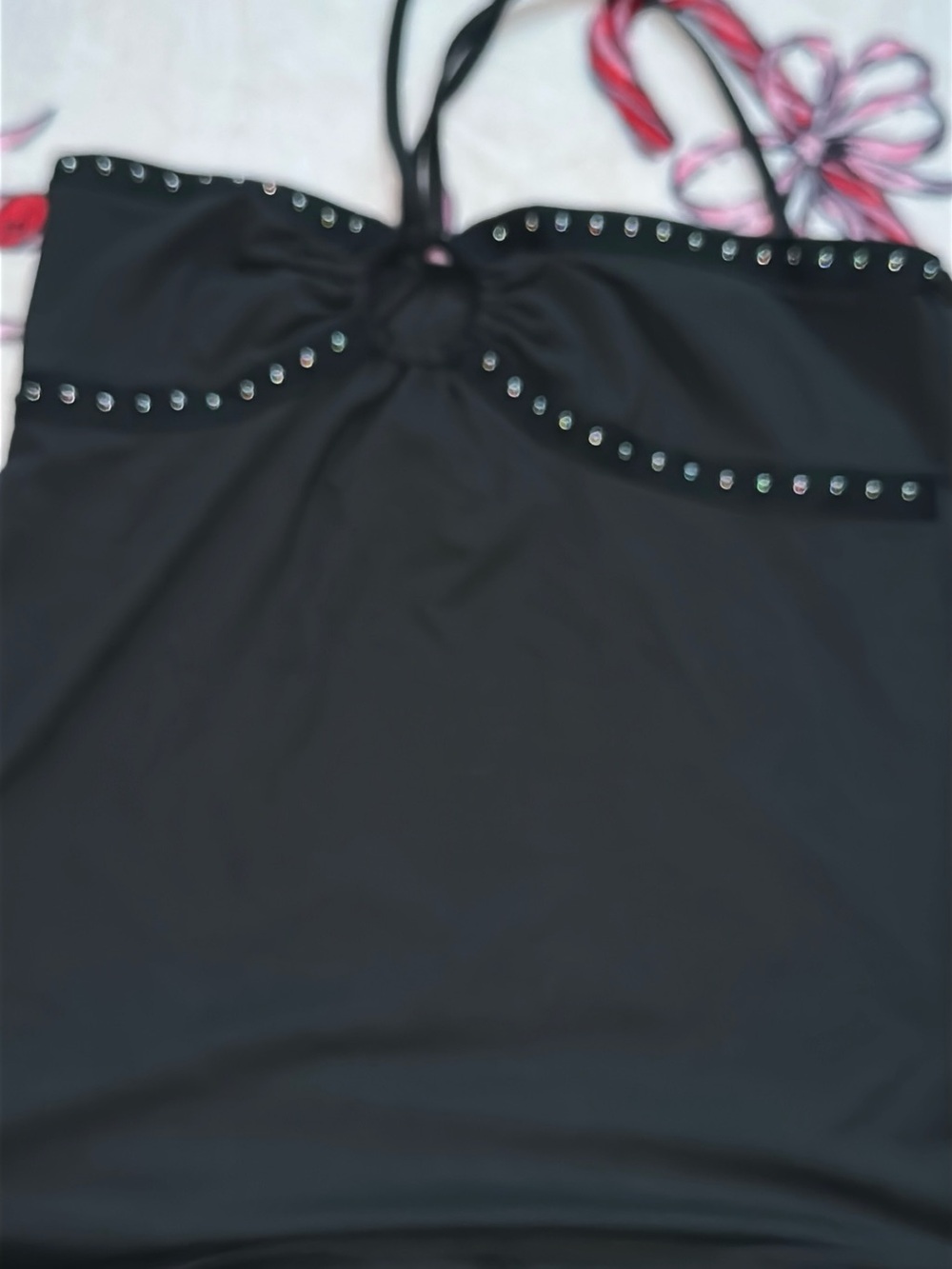 Black Studded top with strap